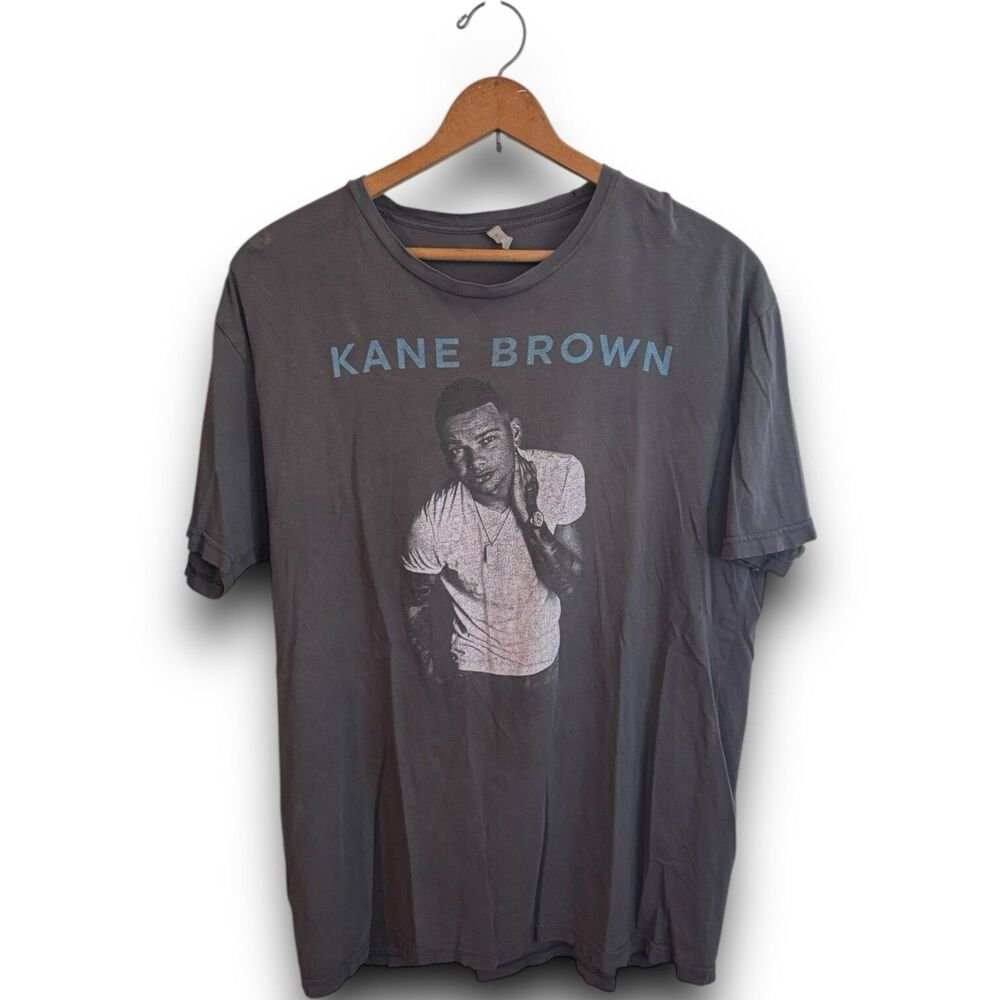 Kane Brown Graphic Tee Size L Black Faded Portrait Shirt